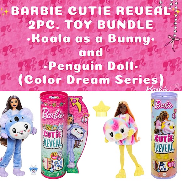 ✨Barbie Cutie Reveal 2PC. Bundle - 1. “Bunny as a Koala” & “Penguin Doll”✨NWT✨ - Picture 1 of 16